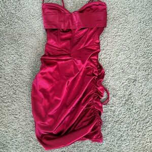 Elegant Red Strapless Corset Dress